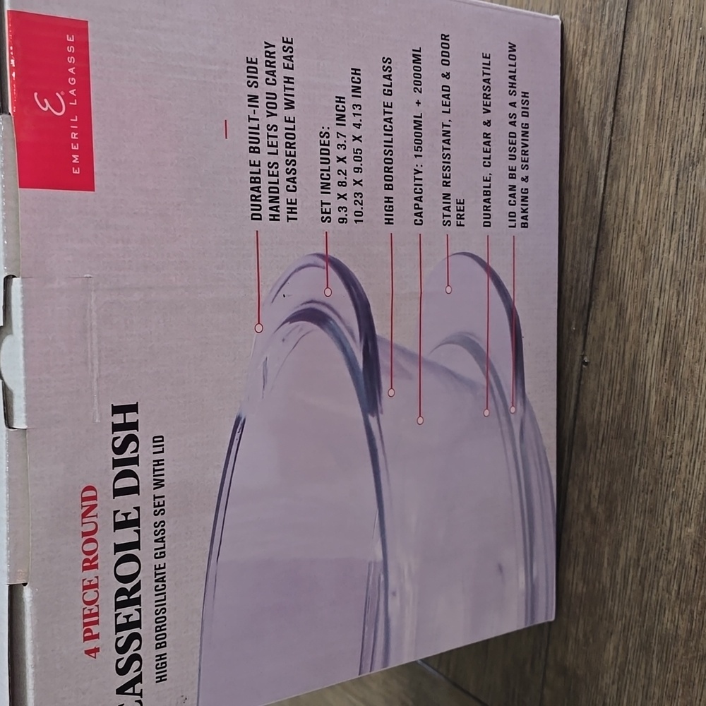 Going Away Soon...NIB Emeril Lagasse 4 pc round casserole dish with lid - Picture 3 of 4